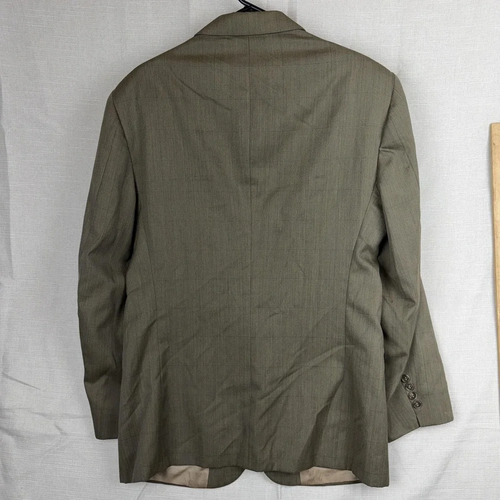 Cellini Collection Suit Jacket Mens 42 Green 2 Button Single Breasted Made USA
